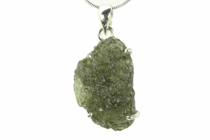 Green Moldavite Tektite Pendant ( g) - Czech Republic #359301
